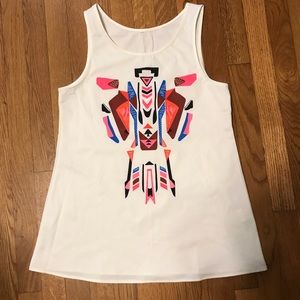White Aztec tank top size Small